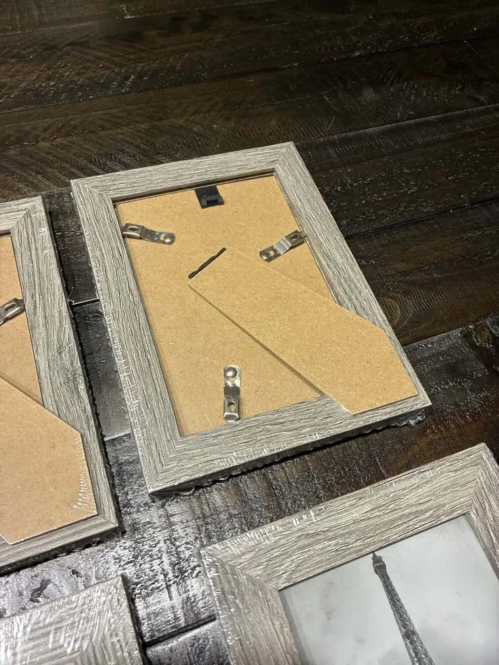 Lot of 4 NEW Unbranded Gray Wood Grain Picture Frame Size 4x6
